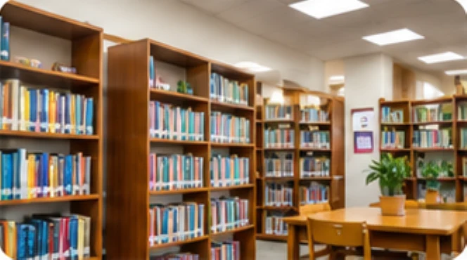 Students in the school library